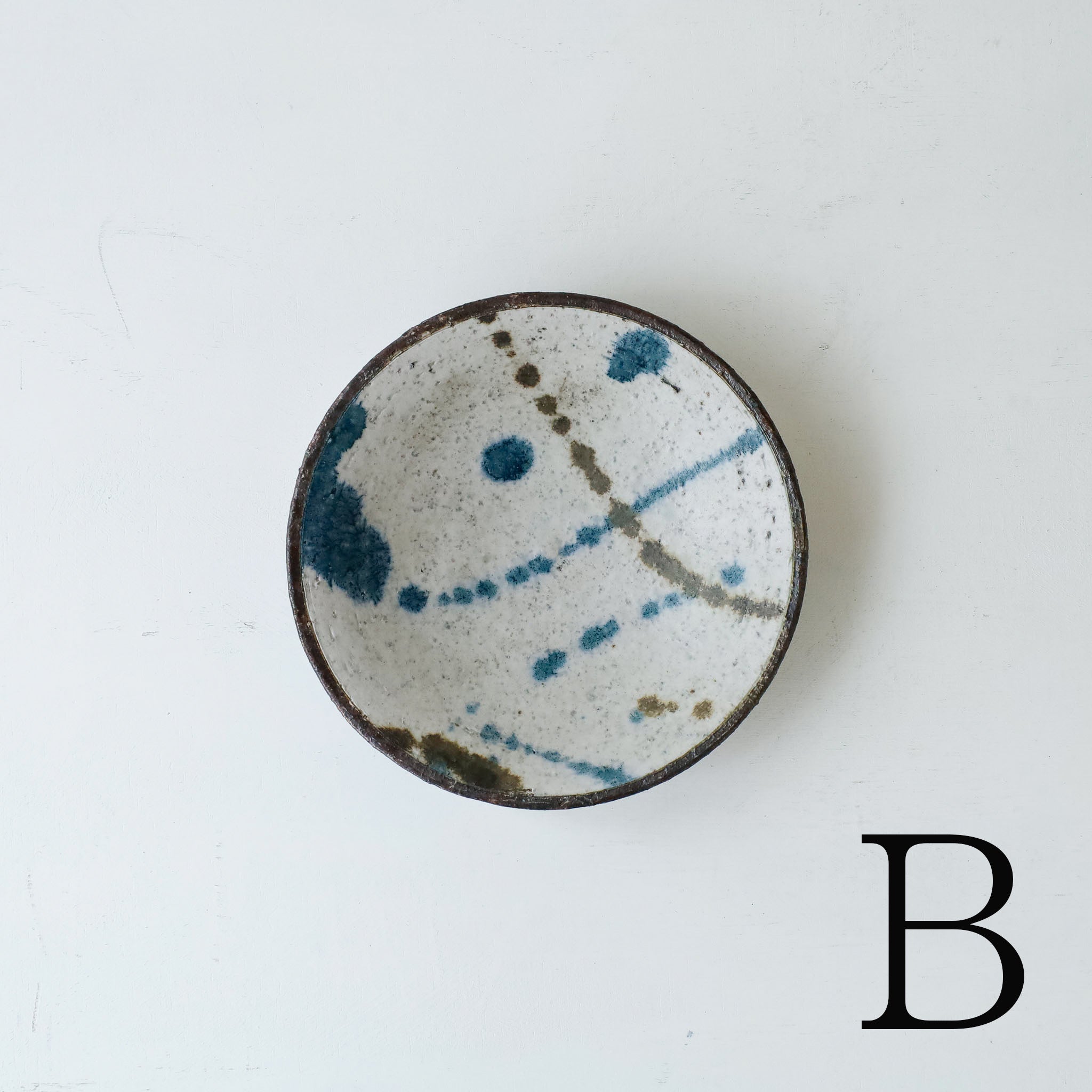 ●26-NT-60 Rough Porcelain Uchigusuri (Splash Glazed) Plate (φ150)
