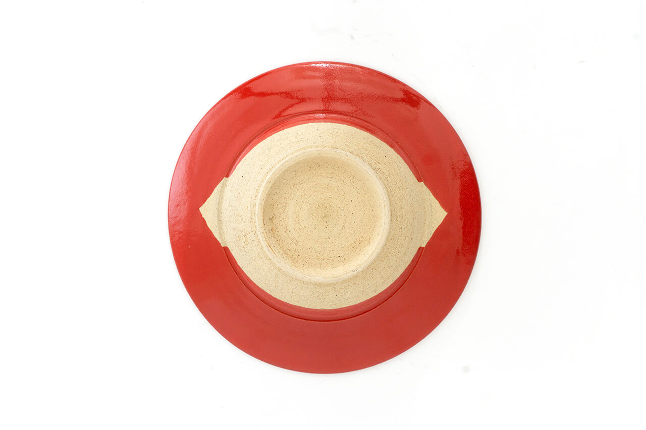 Pottery studio ICHI Mintama Rim Plate 24cm Red