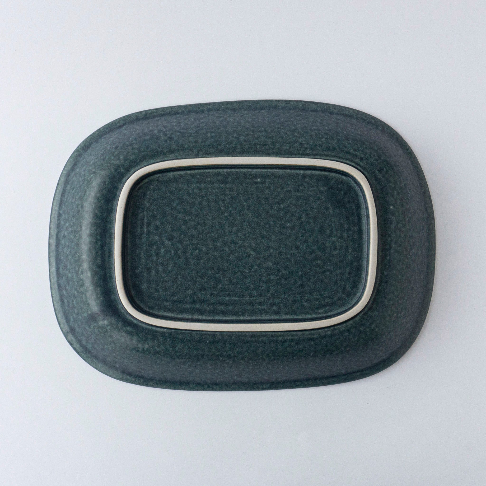 YM Oval Gratin Plate L OV300 "Kosui" (Lake Blue)