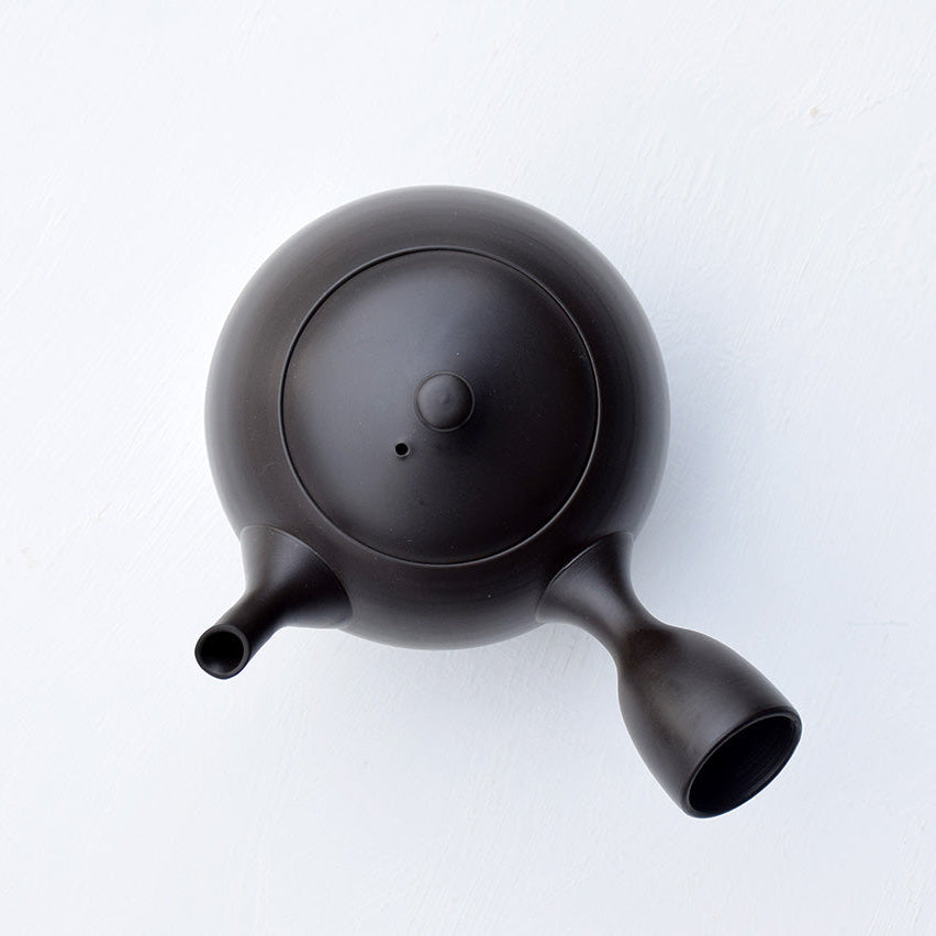 Hokuryu Round Teapot "Shudei Tanka (Black)"