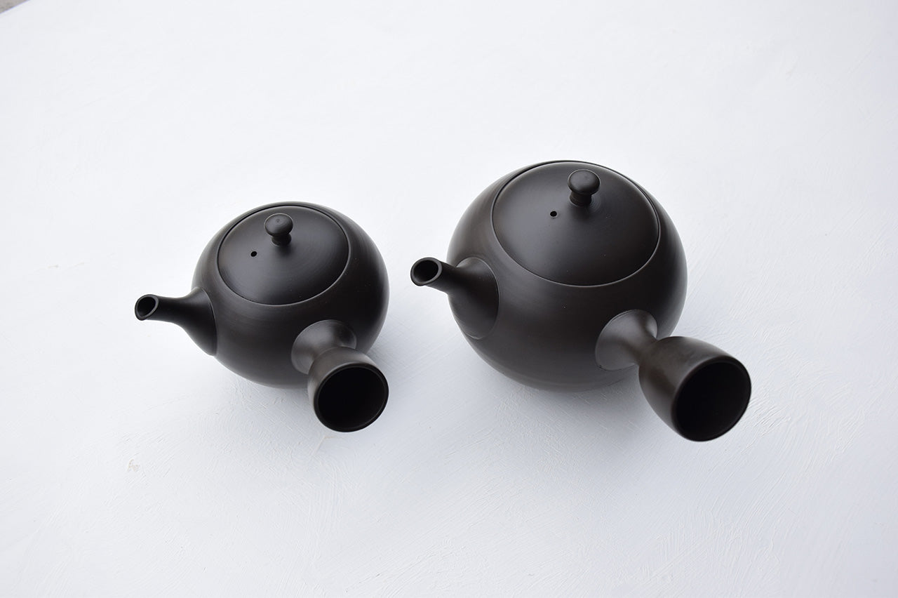 Hokuryu Round Teapot "Shudei Tanka (Black)"