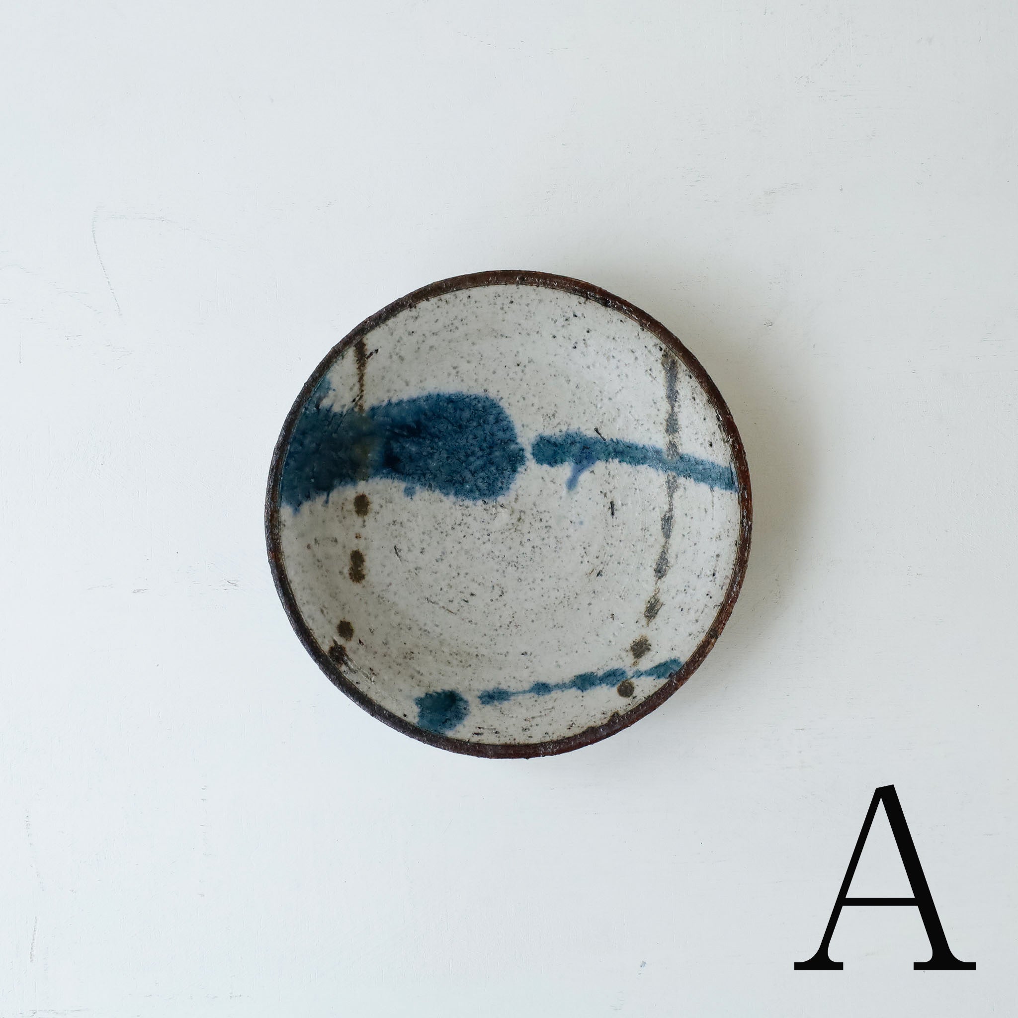 ●26-NT-60 Rough Porcelain Uchigusuri (Splash Glazed) Plate (φ150)
