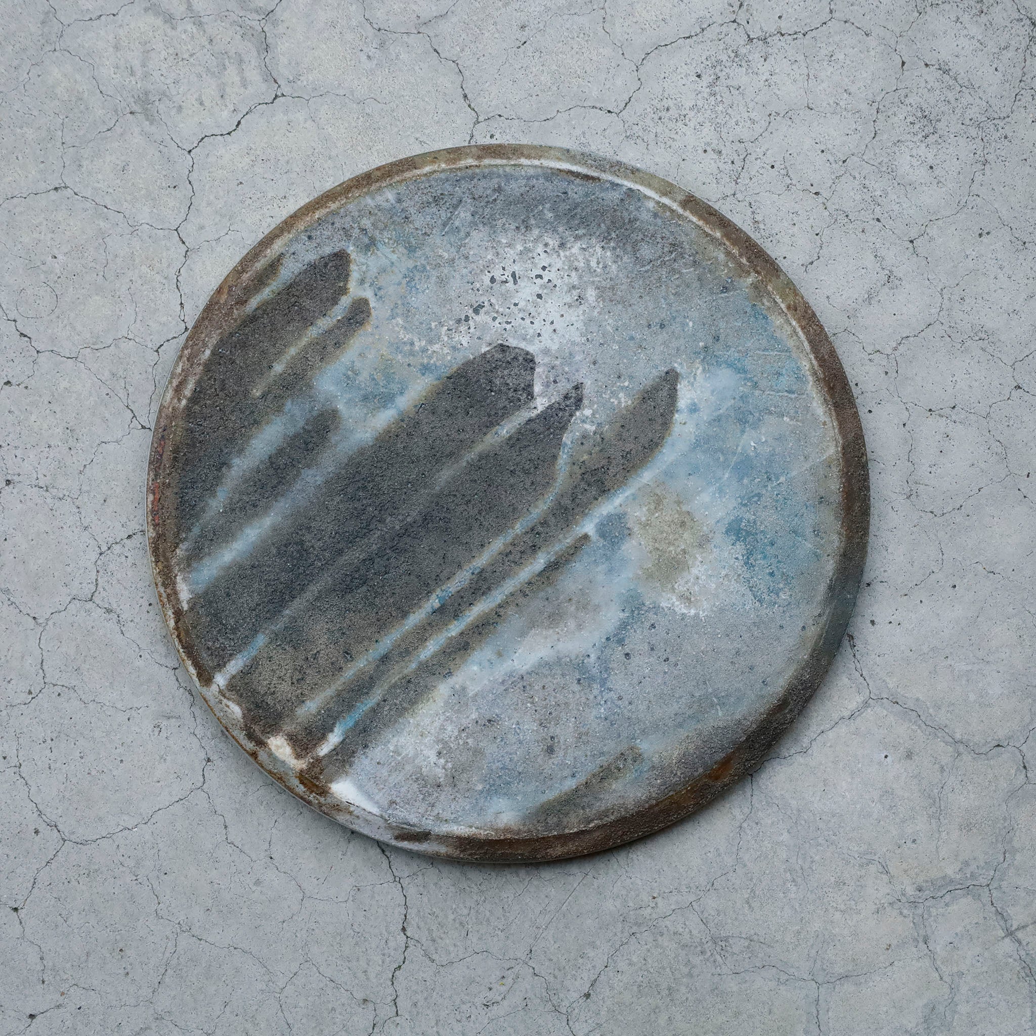 Etsuji Noguchi / White Rust, Large Plate  G
