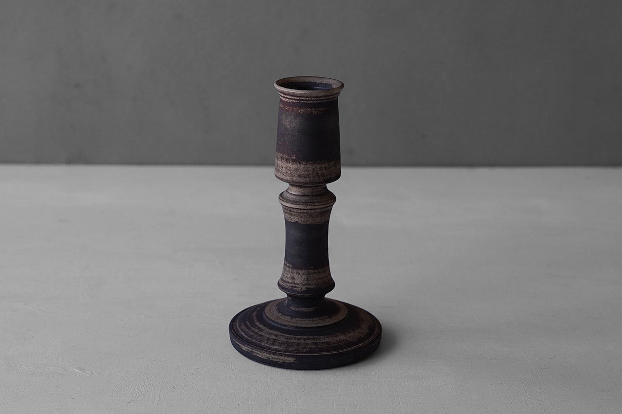 Tatsuya Hattori  Rust Silver Glaze Candlestick