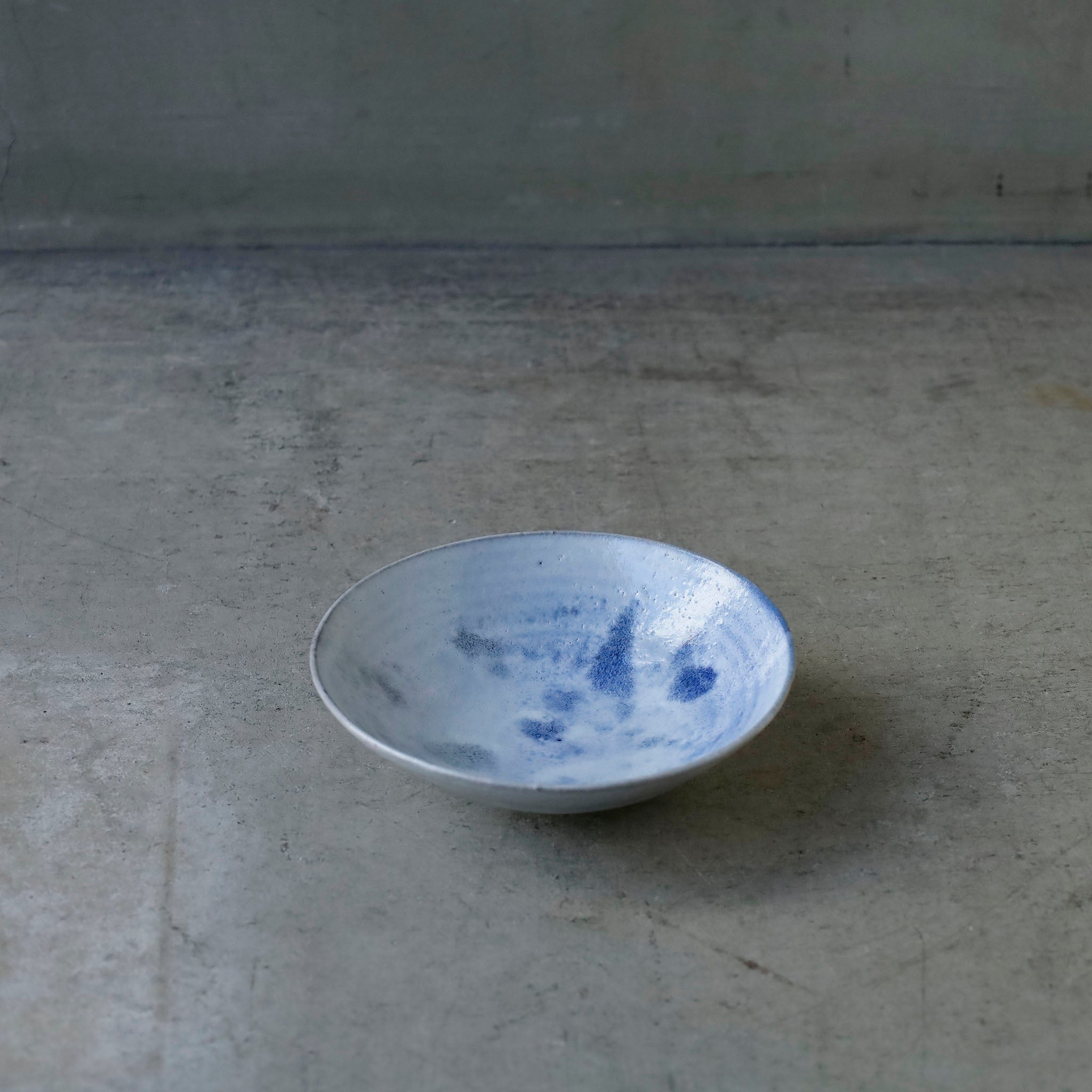 野口悦士 青白釉 5寸鉢