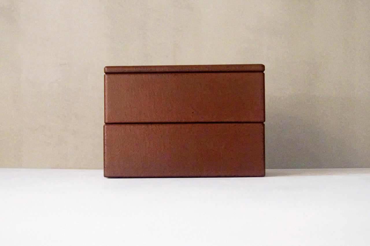 18cm Two Layer Jubako Boxes Chinaberry Red