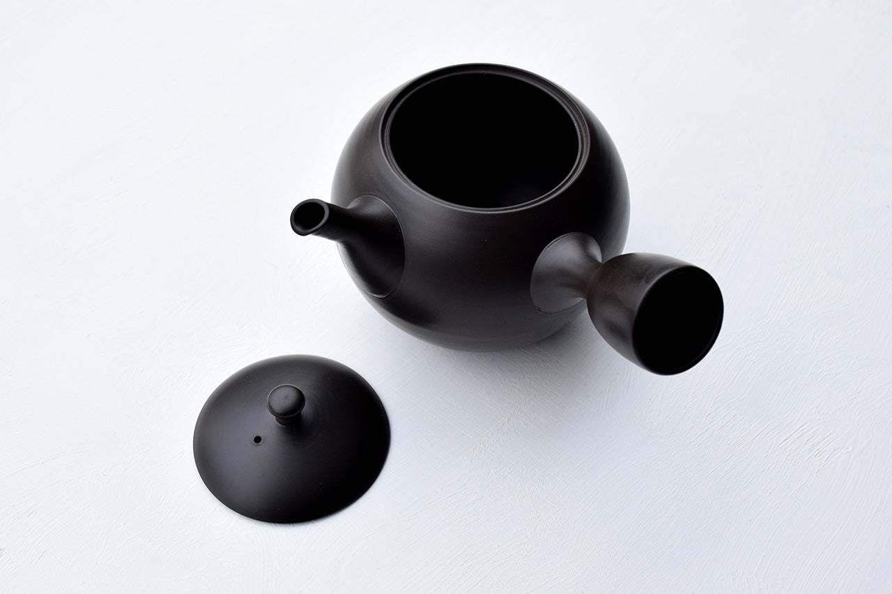 Hokuryu Round Teapot "Shudei Tanka (Black)"