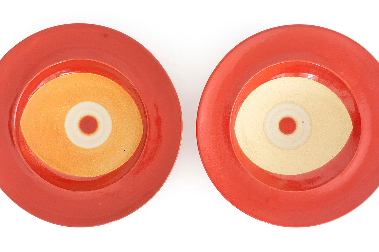 Pottery studio ICHI Mintama Rim Plate 24cm Red