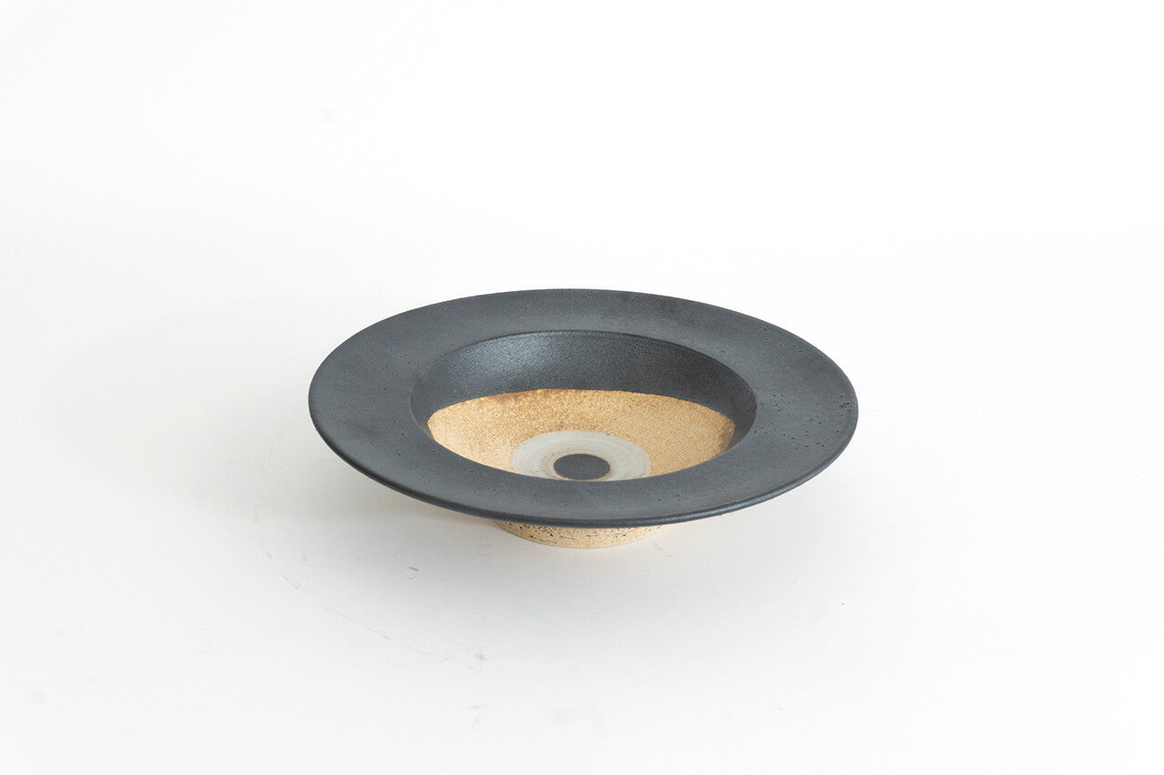 陶器工房壹 mintama ７寸リム皿 黒