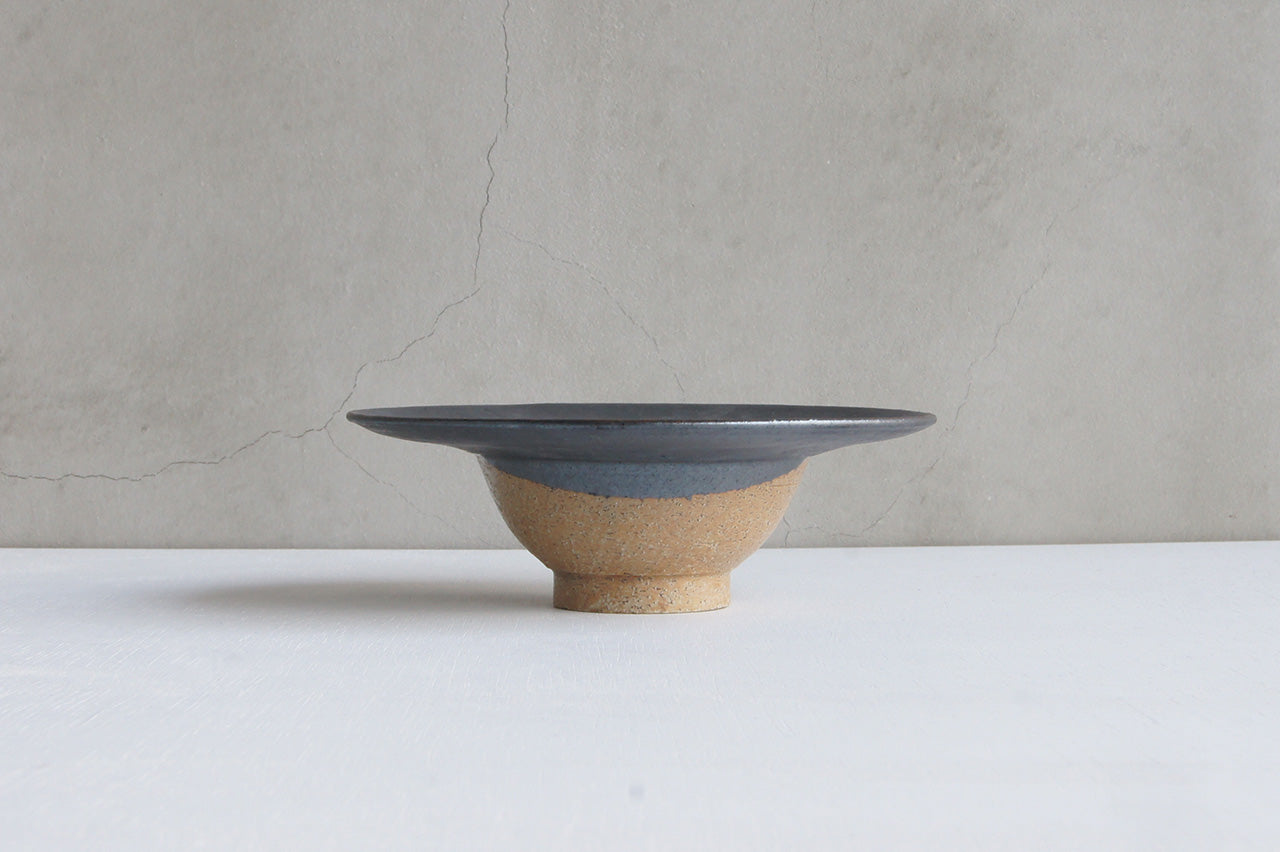 Pottery studio ICHI Mintama Rim Bowl 15cm Black